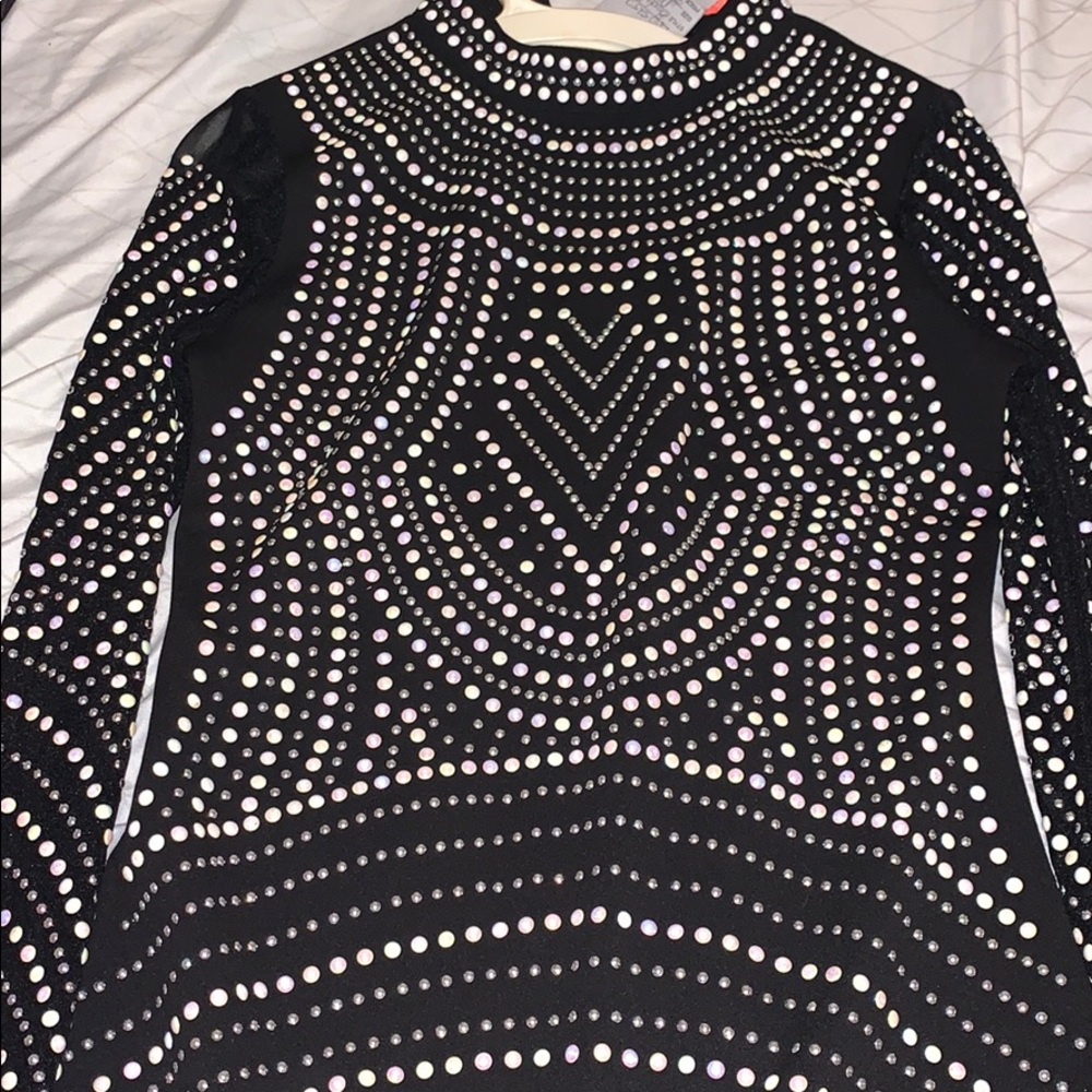Black rhinestone covered dress